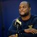 Michigan running back Fitzgerald Toussaint looks on during a press conference at the Al Glick Fieldhouse on Monday, August 5, 2013. Melanie Maxwell | AnnArbor.com